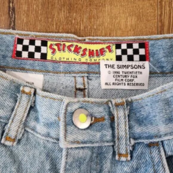 Rare Vintage 90s new old deadstock Stickshift The Simpsons Bartman Jeans Sz 14 - Picture 4 of 8